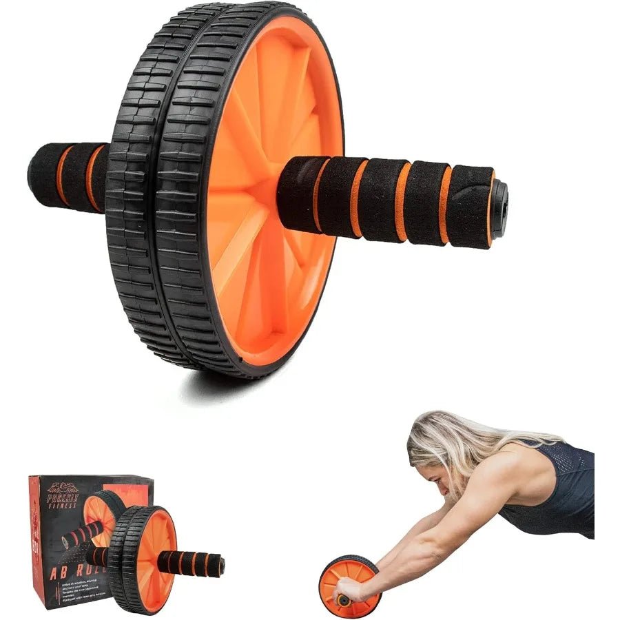 Abs Exercise Roller Abdominal Training Wheel for Core Strength Building Fitness Workout Tool in Black